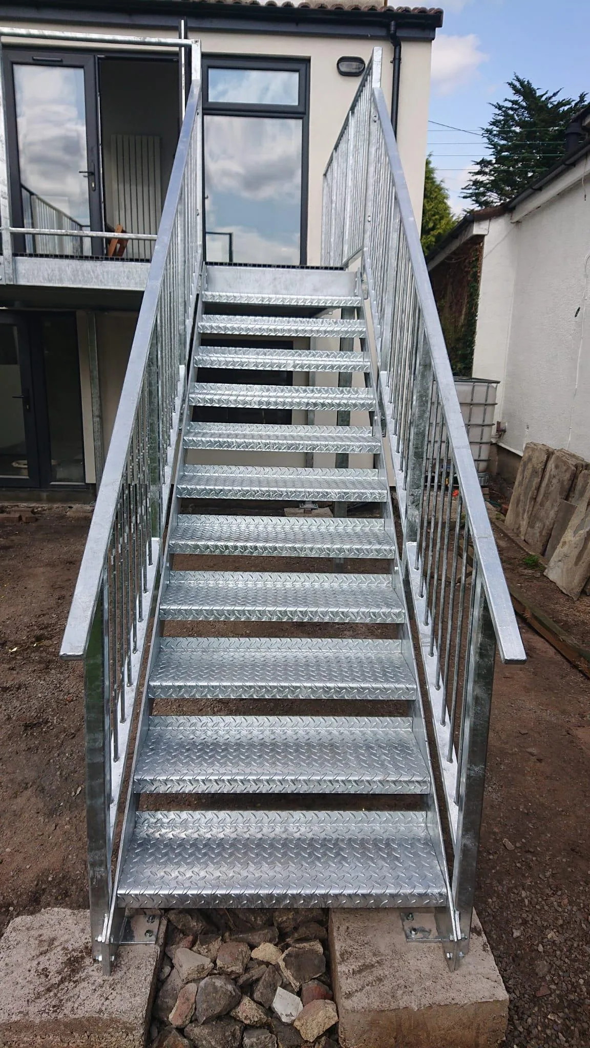 Steel fire escape stairs
