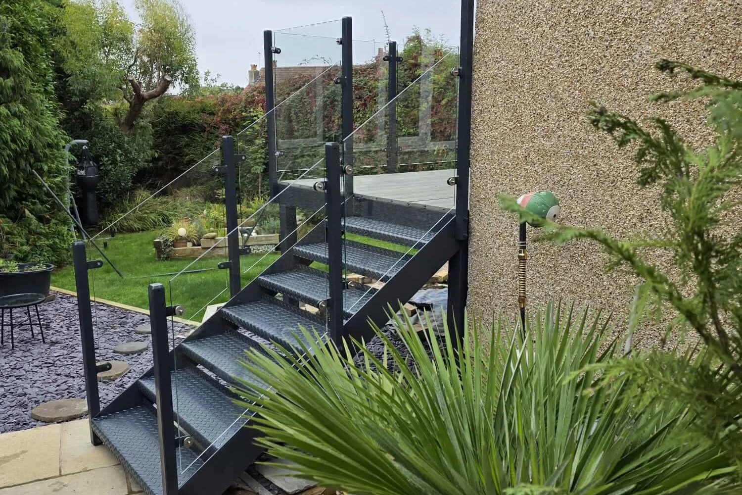 Steel garden stairs