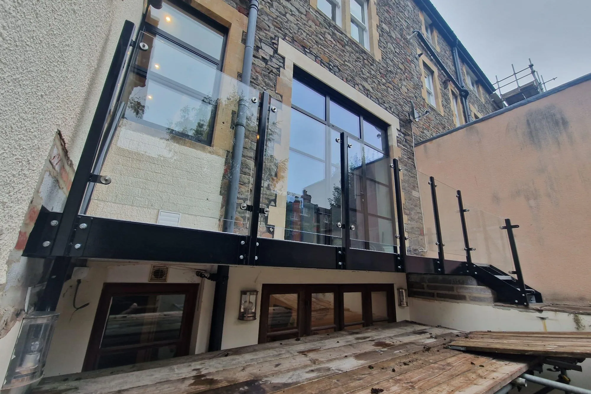 Steel glass balconie