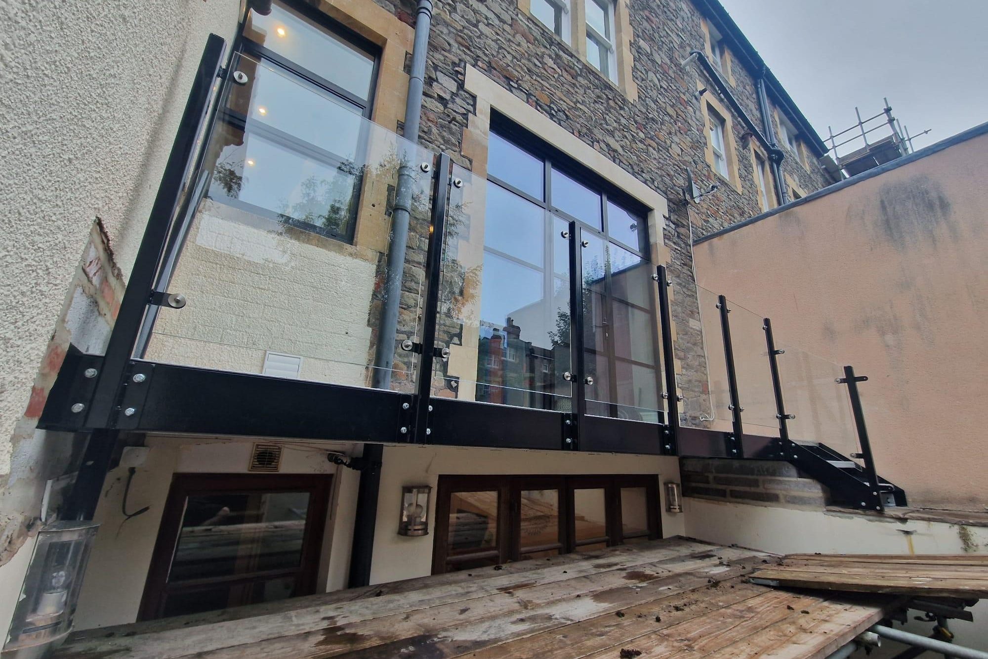 Steel glass balconie